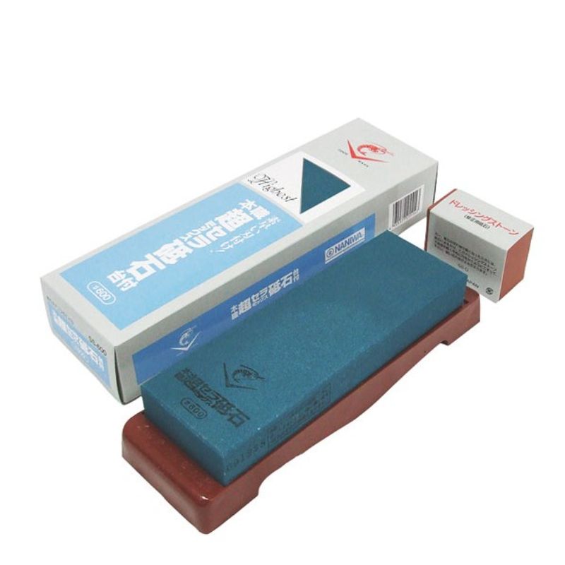 厨房器具 超セラミック砥石台付 ＃600 荒砥 ブルー 新潟ナニワ画像