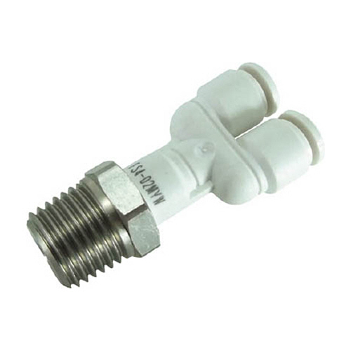 ﾀｯﾁｺﾈｸﾀｰﾌｧｲﾌﾞ ﾒｲﾙﾌﾞﾗﾝﾁﾜｲ(ﾎﾜｲﾄﾎﾞﾃﾞｨｰ)4mm･R1/4 1個画像