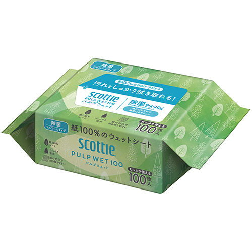 ｽｺｯﾃｨ ｳｪｯﾄｼｰﾄ 除菌ｱﾙｺｰﾙ PULP WET 100 1ｾｯﾄ(2400枚:100枚×24ﾊﾟｯｸ)画像