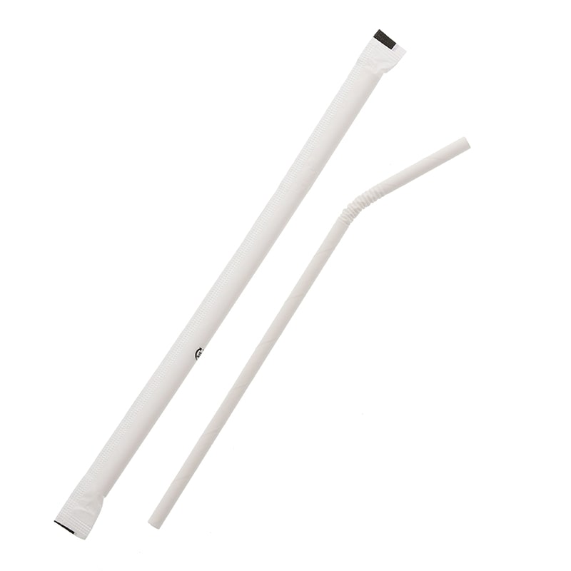 フレックスペーパーストロー白　単袋　２００本入画像