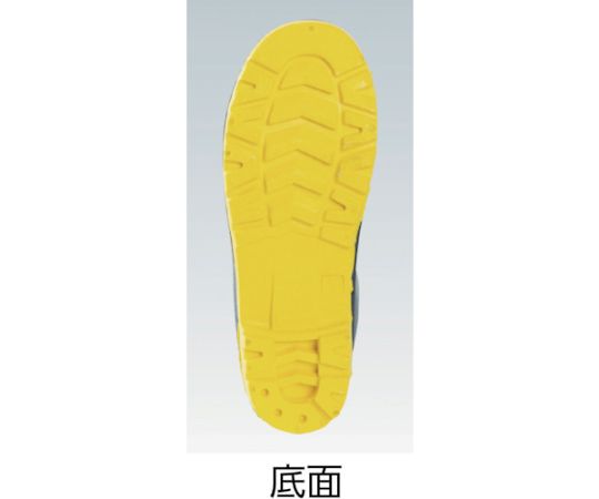 作業用長靴　3L　28.0～28.5cm 表面がつややかで、つま先が強化された側面が見える状態