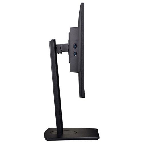 ProLite 23.8型液液晶ディスプレイ ブラック 1台 液晶ディスプレイの側面が見える状態、スタンドとケーブル接続部分が確認できる