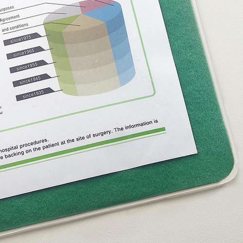 再生ｵﾚﾌｨﾝﾃﾞｽｸﾏｯﾄ ﾀﾞﾌﾞﾙ(下敷付)1390×690mm ｸﾞﾘｰﾝ 1ｾｯﾄ(5枚)画像