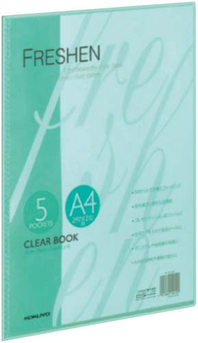 クリヤーＢフレッシェン固定式　Ａ４縦５Ｐ緑１０冊画像