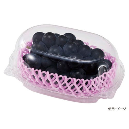 フルーツ容器 ウルル M エフピコチューパ 製品が側面から見える透明な容器、蓋が部分的に開いている状態