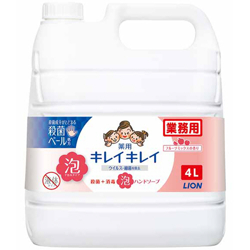 ｷﾚｲｷﾚｲ 薬用 泡ﾊﾝﾄﾞｿｰﾌﾟ ﾌﾙｰﾂﾐｯｸｽの香り 業務用 4L 1個画像