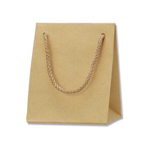 手提げ紙袋（クラフト・ポリエステル紐・幅100×マチ70×高さ120mm）画像