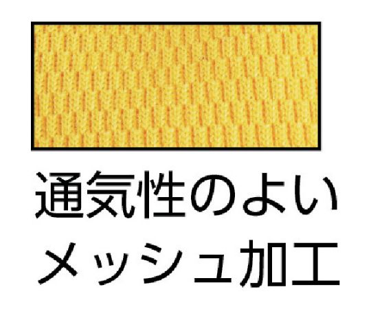PU薄手手袋エンボス加工　イエロー　LL 手のひらにフィットしたエンボス加工の薄手手袋の正面図