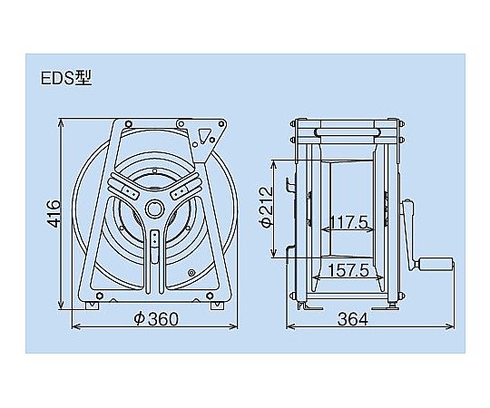 150･220A/20m 溶接ケーブルリール リール状に巻かれたケーブルが横から見える様子