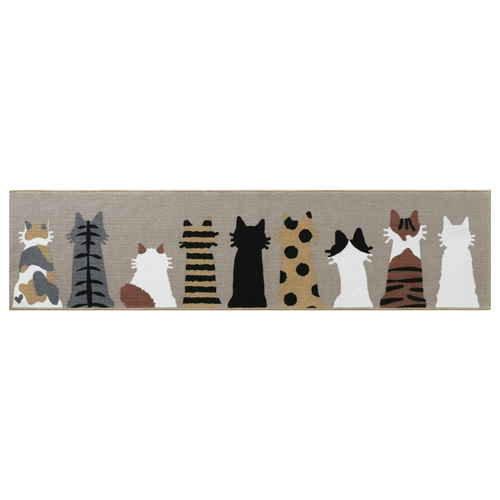 mysaキッチンマット45×180cmキャットグレージュ キャット画像