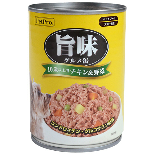 PetPro 旨味ｸﾞﾙﾒ缶 10歳以上用 ﾁｷﾝ&野菜 375g 1個