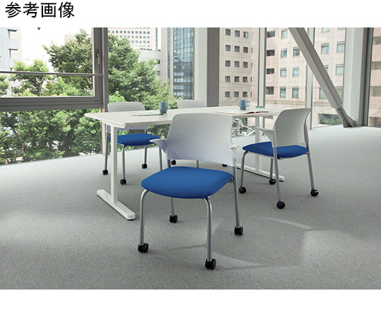 会議用イス　ミーティング用チェアー<フルト>　オレンジ 明るいオレンジ色のシートが特徴的な後ろからのショット