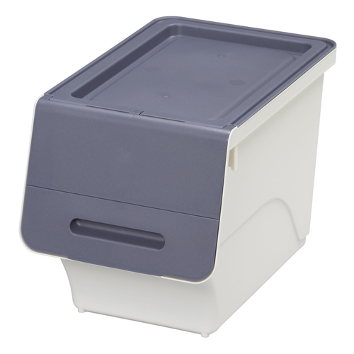 収納ボックス 前開き フロック 30 スリム 深型 幅29×奥行46×高さ31cm 4段階ストッパー ネイビー画像