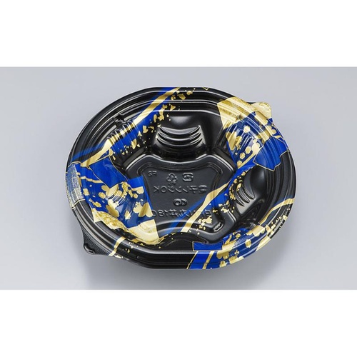 シーピー化成 どんぶり容器 BFN丸丼180 舞絹黒青 本体画像