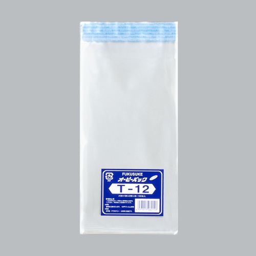 福助工業 テープ有 OPP袋 オーピーパック テープ付 T-12 100枚入画像