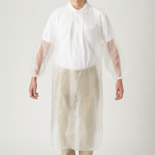 ﾎﾟﾘｴﾁ袖付ｴﾌﾟﾛﾝ ﾌﾘｰｻｲｽﾞ ｸﾘｱ 1ｾｯﾄ(200枚:10枚x20箱)画像