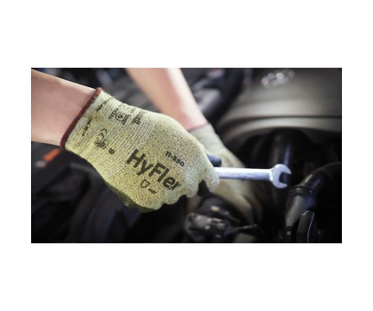 耐切創手袋 ハイフレックス 11-550 S 手袋が広げられた状態で、表面のテクスチャーが確認できる様子。