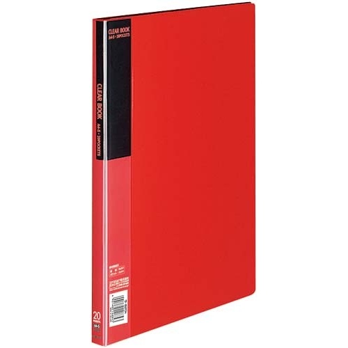 クリヤーブックベーシックＡ４縦２０ポケット赤１０冊画像