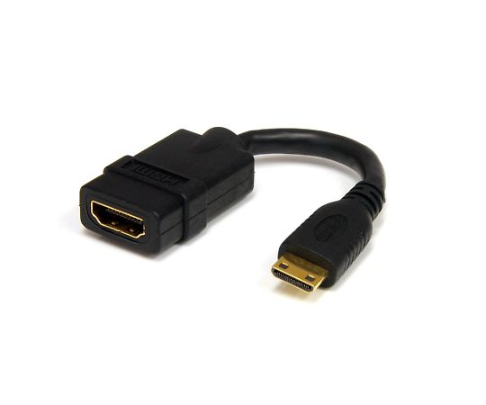 12cm　ハイスピードHDMI　-　ミニHDMI変換アダプタケーブル　HDMI　メス　-　mini　HDMI　オス