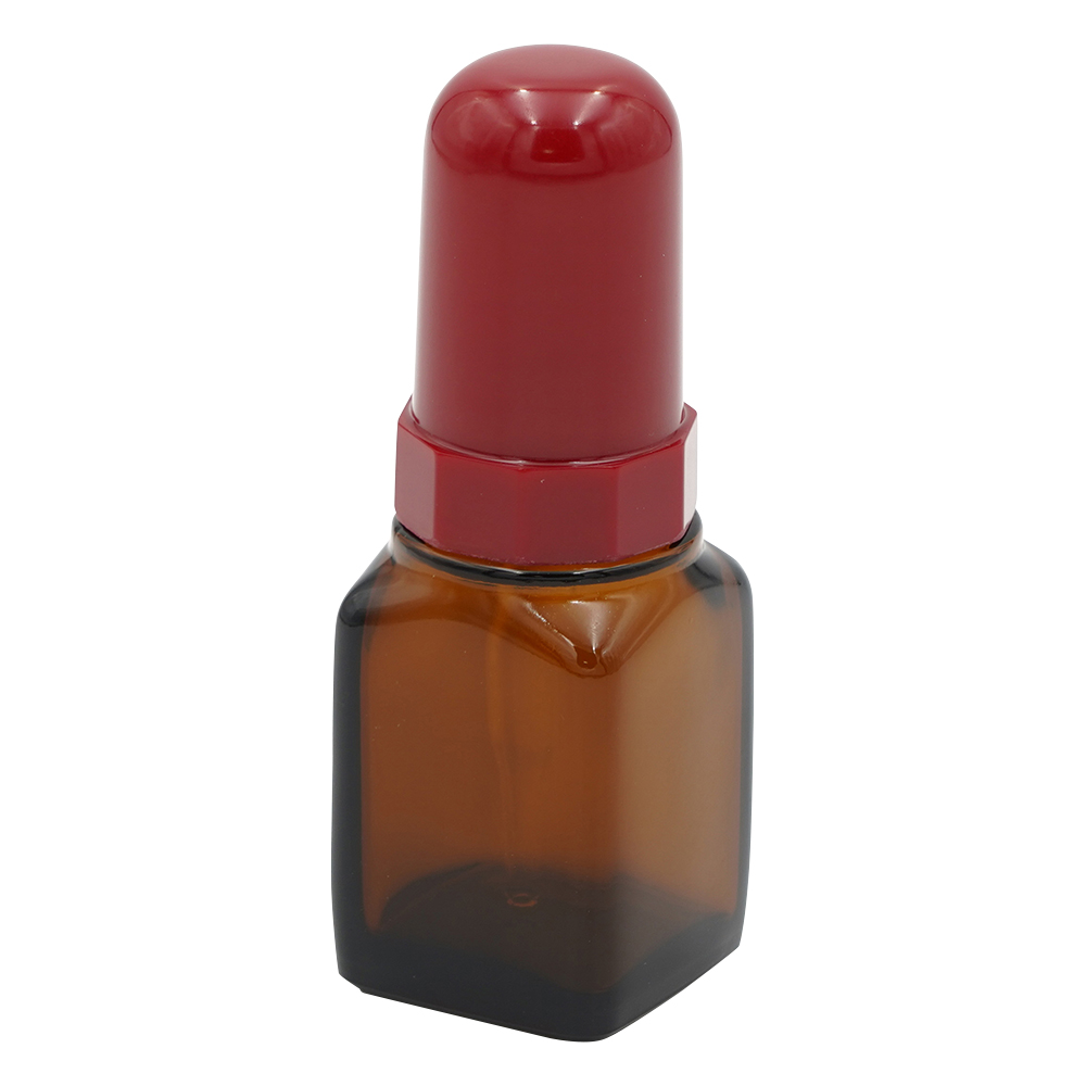 スポイド瓶（角型ガラス製）S-30　褐色　30mL