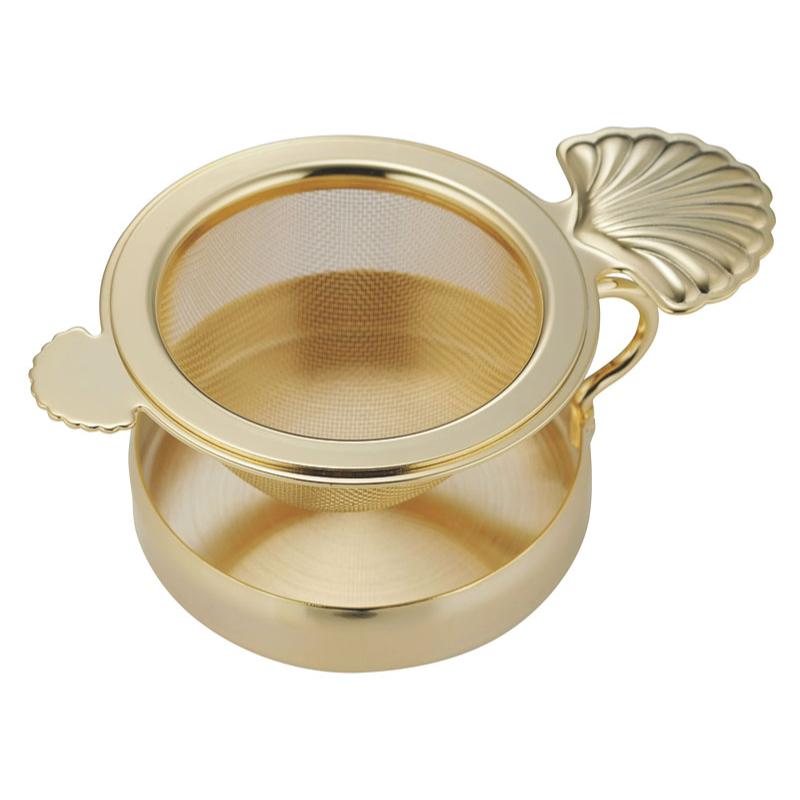 喫茶用品 18-8ST ゴールド ティーストレーナー ポップ画像