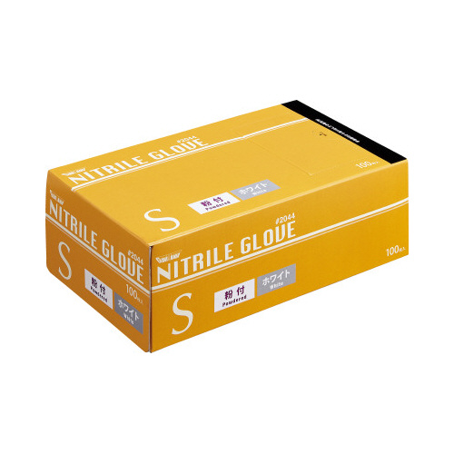 ニトリル手袋＃２０４４粉付　白　Ｓ　１００枚×３０画像