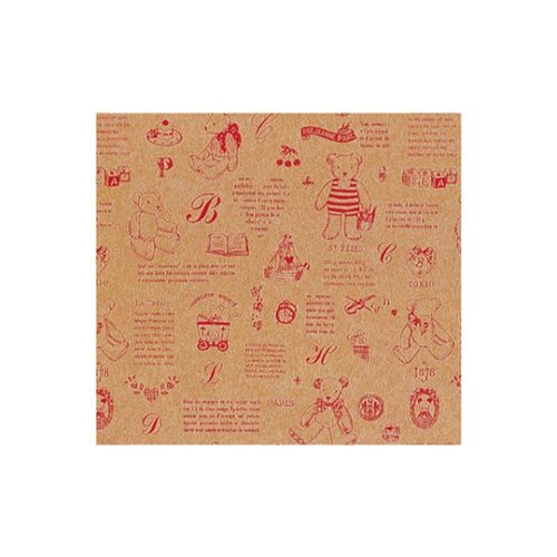856 包装紙 ベアコレクション(レッド) ベルベ [バラ販売]画像