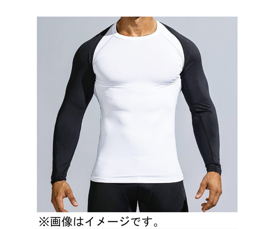 冷感 アームカバーブラック 3L 腕にフィットするストレッチ素材のカバー、滑らかな質感が特徴的。