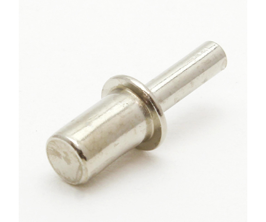 差込ダボ　3mm　クローム　4個入 クリアな袋に入った光沢のある金属製の部品が並ぶ様子