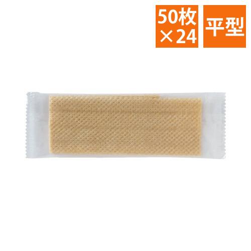 未晒し紙おしぼり　平型　50枚入×24画像