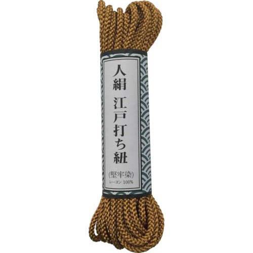 江戸打ち紐 細丸 約5.5m 金茶 1個画像