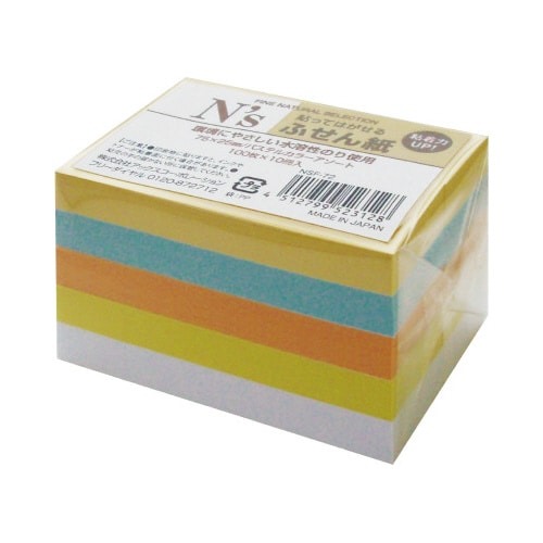 Ｎ’ｓふせん　パステル５色　７５×２５　１０冊入画像