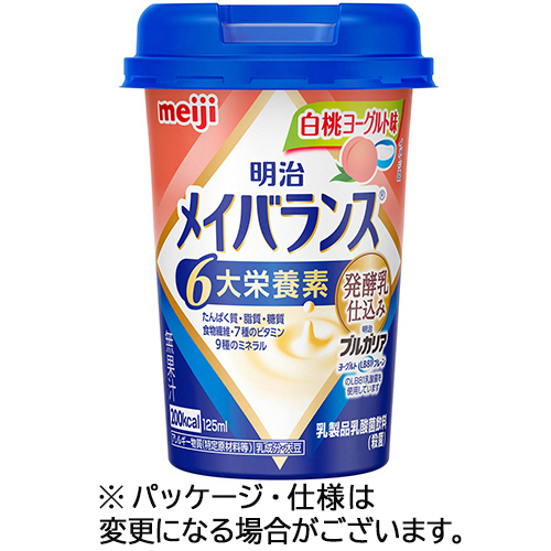 ﾒｲﾊﾞﾗﾝｽMiniｶｯﾌﾟ 白桃ﾖｰｸﾞﾙﾄ味 125mL 1ｾｯﾄ(24本)画像