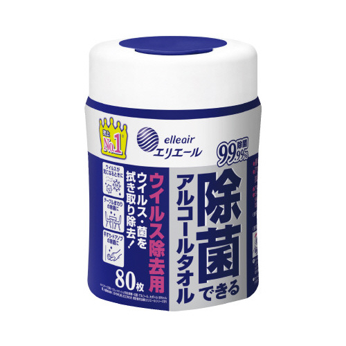除菌できるアルコールタオルウイルス除去用本体８０枚画像