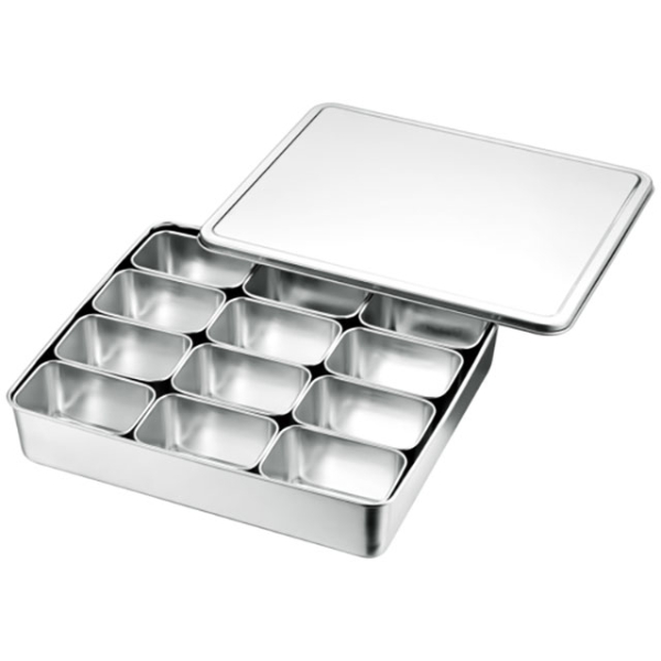 調味料入れ AG18-8 ミニ調味料入バット12ヶ入 田型 赤川器物製作所
