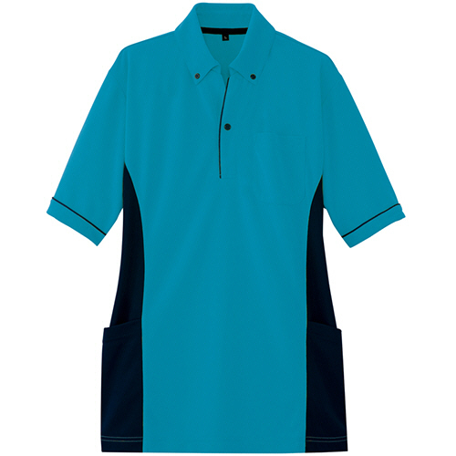 ｻｲﾄﾞﾎﾟｹｯﾄ半袖ﾎﾟﾛｼｬﾂ(男女兼用) ﾀﾞﾝﾎﾞｰﾙﾆｯﾄ ﾀｰｺｲｽﾞ LLｻｲｽﾞ 1着画像