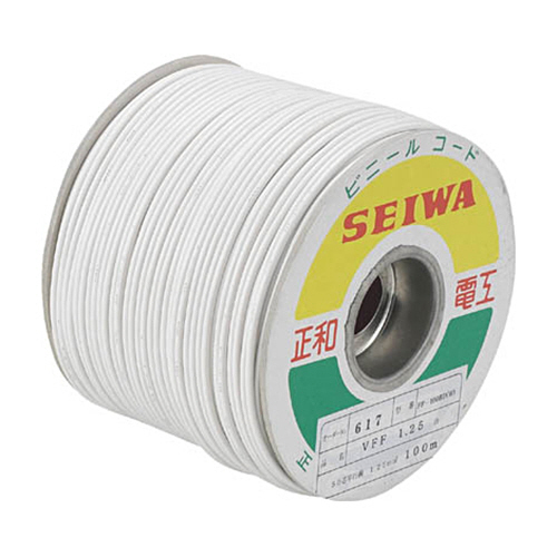 平行線VFFﾋﾞﾆｰﾙｺｰﾄﾞ 白 全長100m 1巻画像