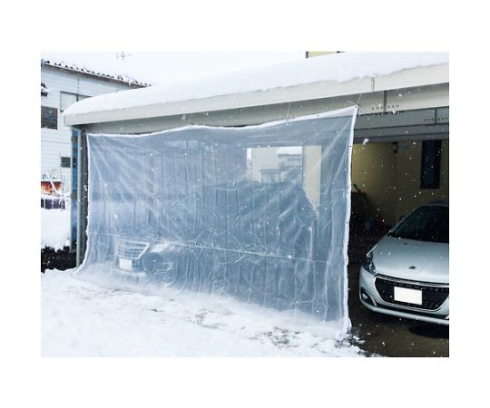 防雪・防砂ネット 白 1.8m×5.4m 白い防雪・防砂ネットが平坦に広げられ、周囲がはっきりと見える状態。