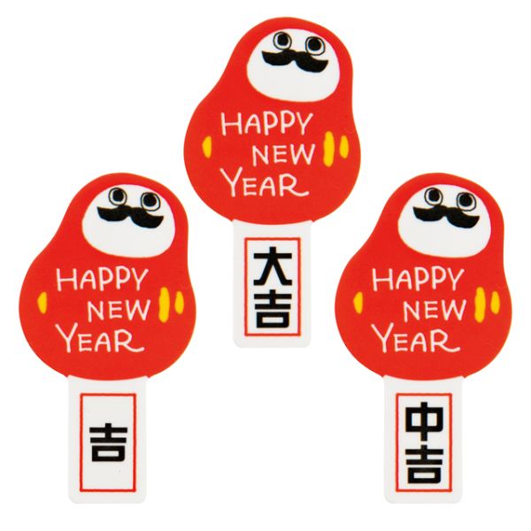 スウィーツ用品 ハッピーニューイヤーケーキピック-オミクジ(90枚) ヘッズ画像