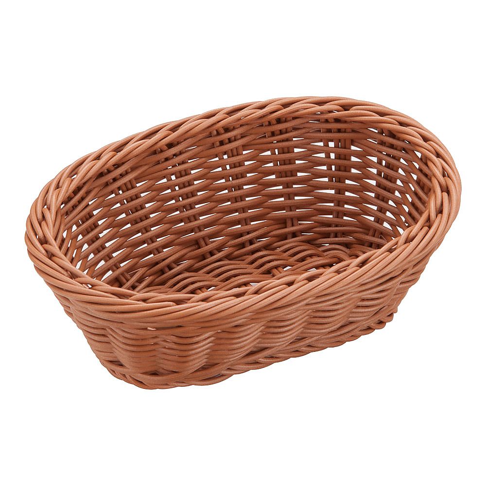 樹脂バスケット 小判型 茶画像