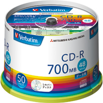 ﾃﾞｰﾀ用CD-R 700MB 4-48倍速 ｼﾙﾊﾞｰ ｽﾋﾟﾝﾄﾞﾙｹｰｽ 1ﾊﾟｯｸ(50枚)画像