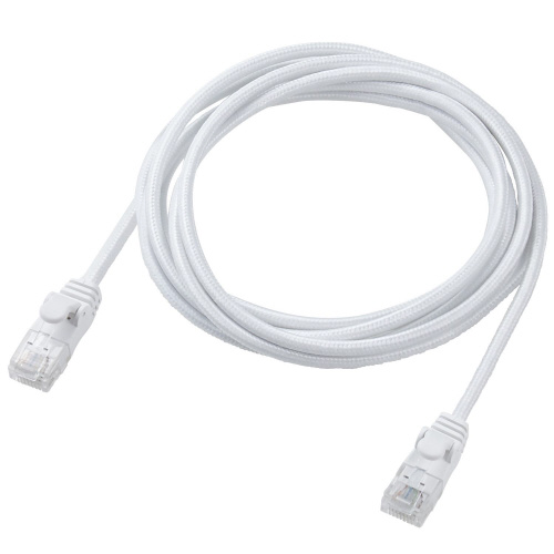 LANケーブル　CAT6A準拠　2m　メッシュ　白