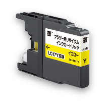 ﾘｻｲｸﾙｲﾝｸｶｰﾄﾘｯｼﾞ ｲｴﾛｰ(染料) [ﾌﾞﾗｻﾞｰ:LC17Y互換] ECI-BR17Y 1個画像