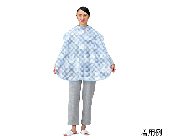 撥水加工食事用エプロン　ブルー画像