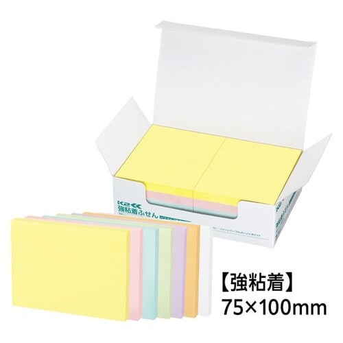 強粘着ふせん　Ｋ２　７５×１００パステル混色１０冊画像