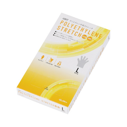 ポリエチレン手袋ストレッチ２０１７Ｍ１００枚×４０画像