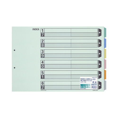 カラー仕切カード　Ａ３横　６山　１０組画像