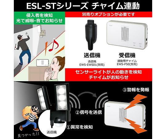 ソーラー式　センサーライト 壁に取り付けられた横向きの照明装置が昼間の明るい環境で静かに佇む様子