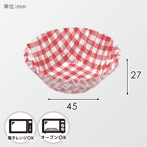 UACJ製箔 おかずケース 7号深口 赤チェック 1本(250枚入)画像