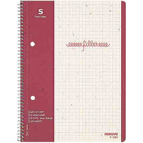 フィラーノート再生紙Ａ５　５ｍｍ方眼罫４０枚×１０画像